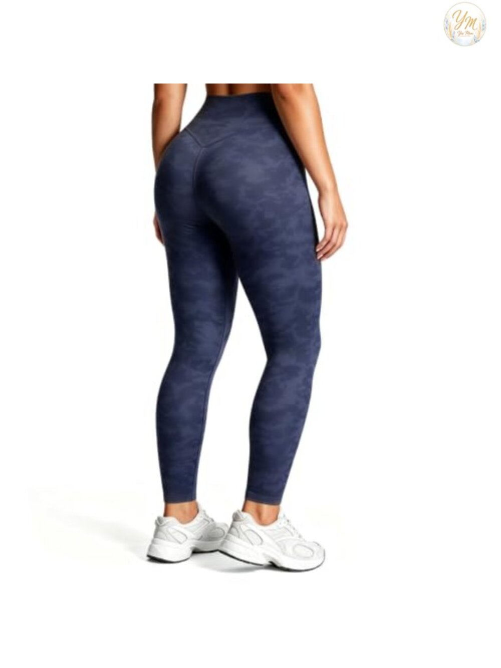 High Waist Deep V Yoga Leggings Nylon Spandex Compressive Ankle Workout
